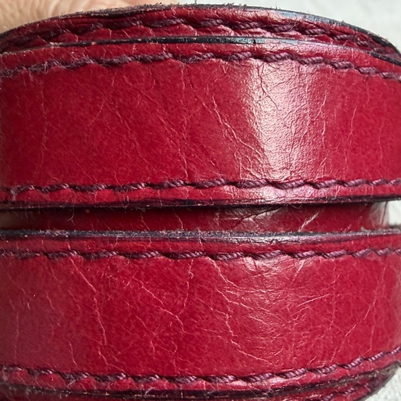 Handmade Accessories - ⭐️ Elegant ⭐️ Cranberry Color Leather Cuff Bracelet